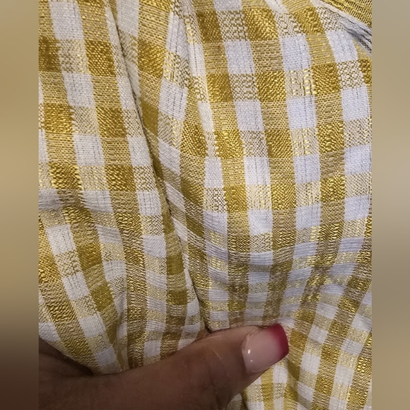 🆕️Pretty little things gingham print yellow/white long sleeve blouse sz 18 - Picture 5 of 5